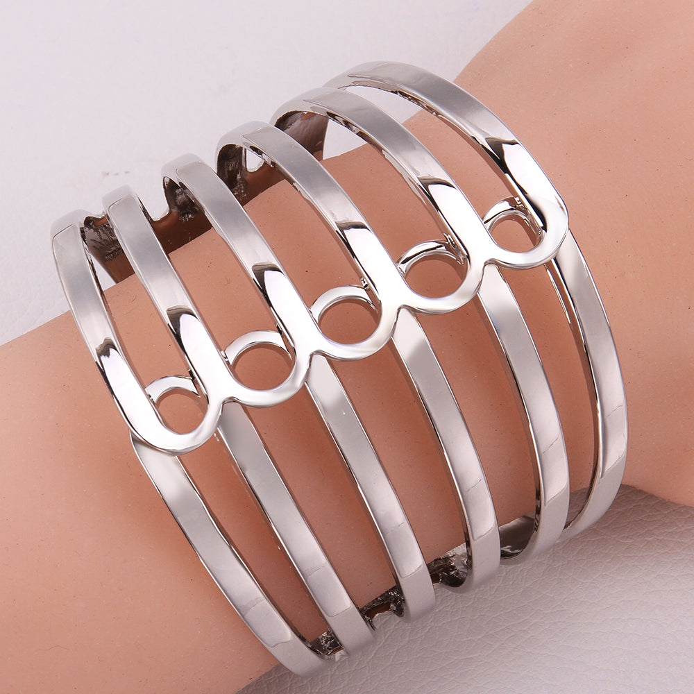 Chic Openwork Stripe Design Alloy Bracelet For Women