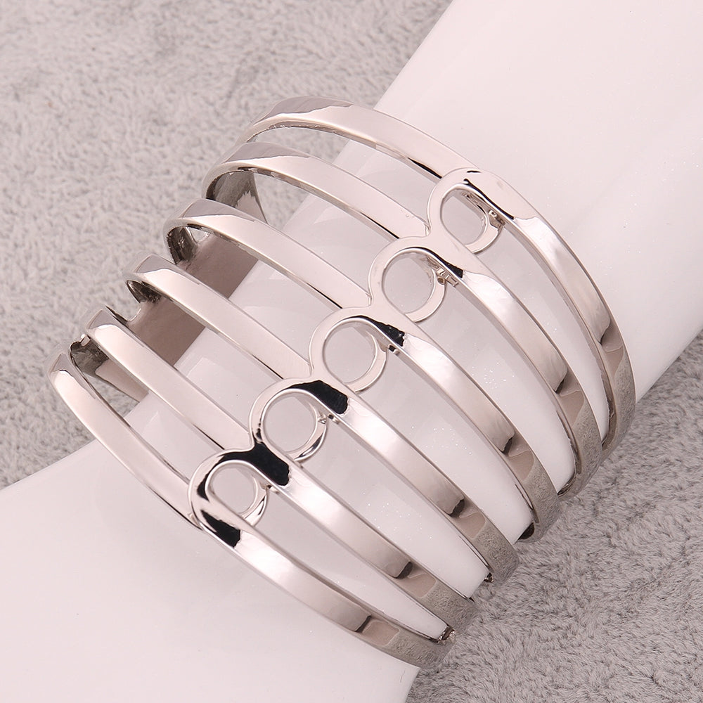 Chic Openwork Stripe Design Alloy Bracelet For Women
