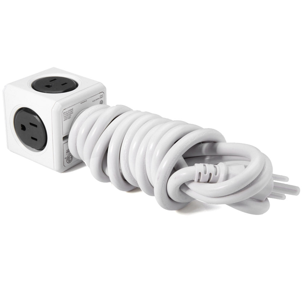 1 Piece Allocacoc PowerCube Extended Power Socket US Plug 4 Outlets 2 USB Ports Adapter with 3m ...