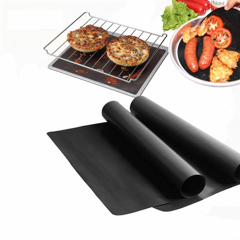 BBQ Grill Mat Pad Baking Sheet Meshes Portable Reusable Non-Stick Outdoor Picnic Cooking Barbecu...