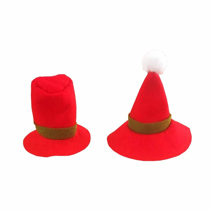 2PCS AY - hq250 Christmas Decoration Hat Wine Bottle Decorated Small Hat