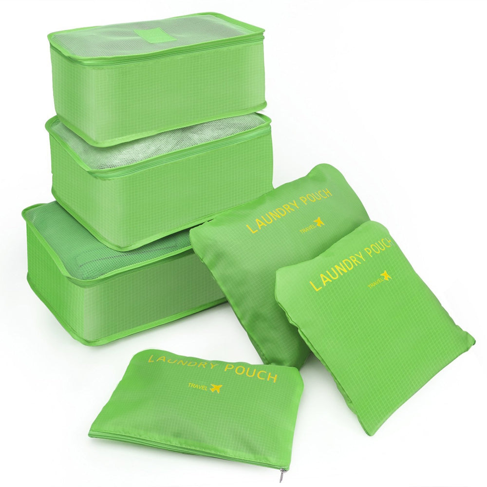 6 bags of bags  travel bags 6 space saving including bags  tissue travel (green)