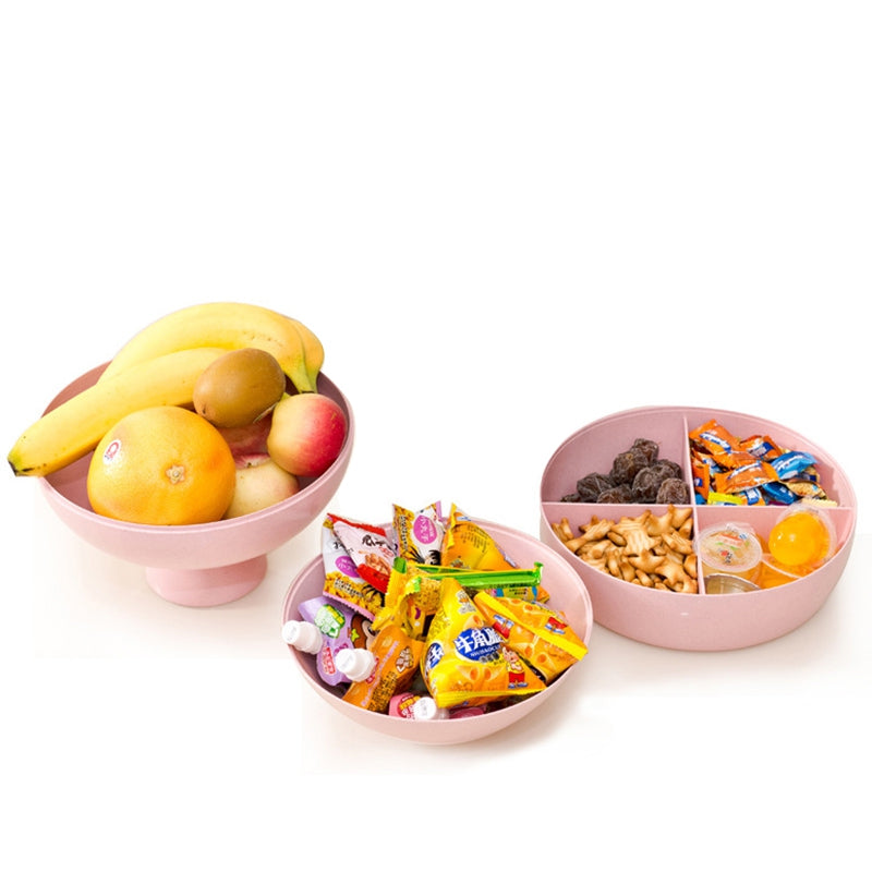 Creative Wheat Fiber Multifunctional Fruit Candy Snacks Dried Fruit  Bowl and Tray