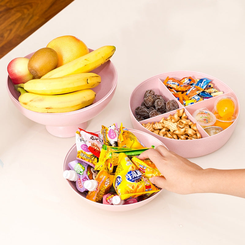 Creative Wheat Fiber Multifunctional Fruit Candy Snacks Dried Fruit  Bowl and Tray