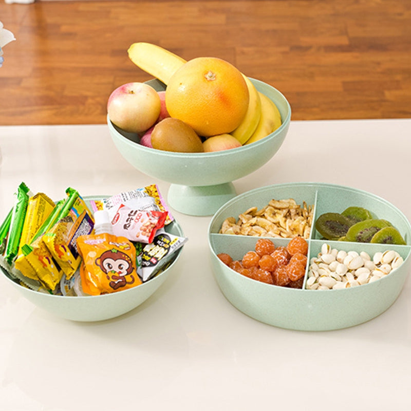 Creative Wheat Fiber Multifunctional Fruit Candy Snacks Dried Fruit  Bowl and Tray