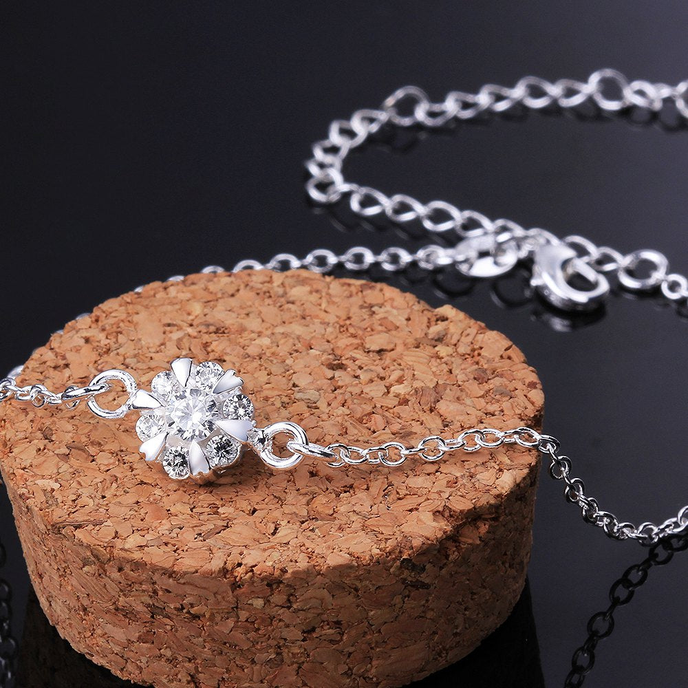 Classic Round Rhinestone Hollow Out Solid Color Anklet For Women