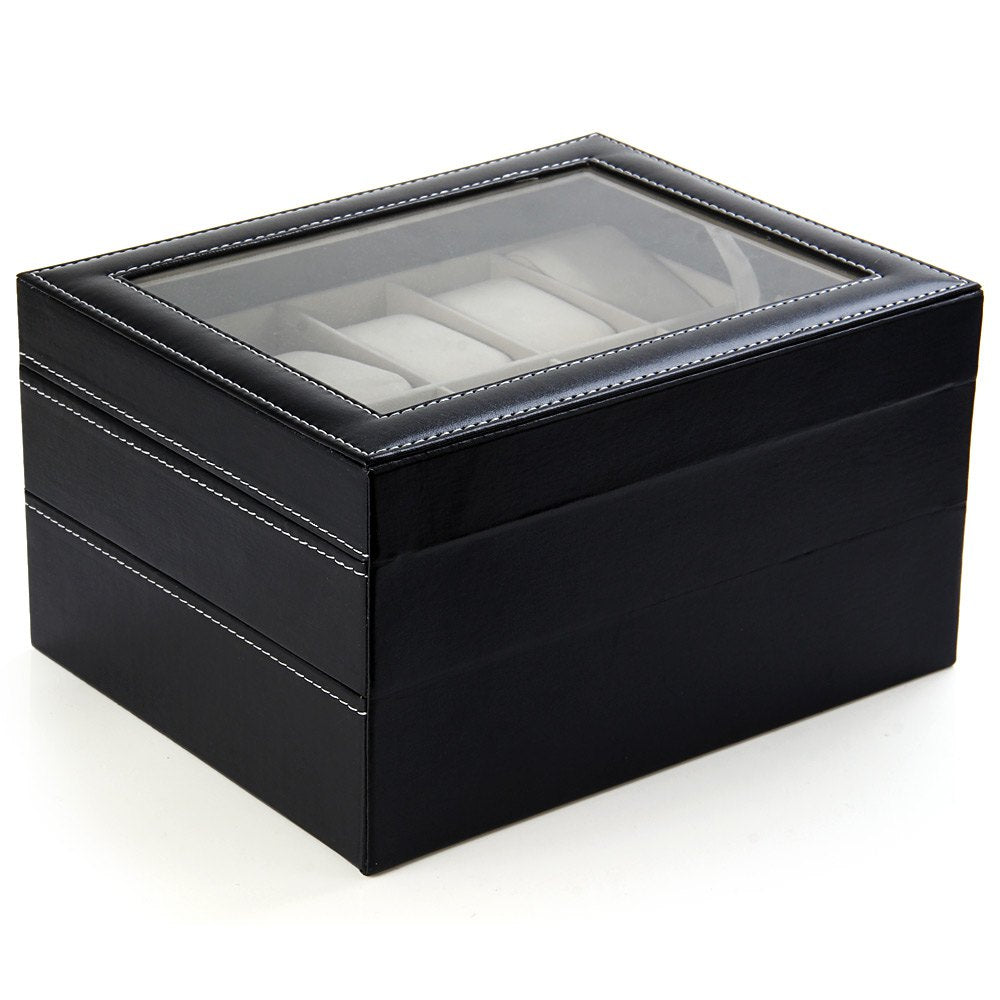 20 Grids Watch Display Case PU Leather Jewelry Storage Box Organizer