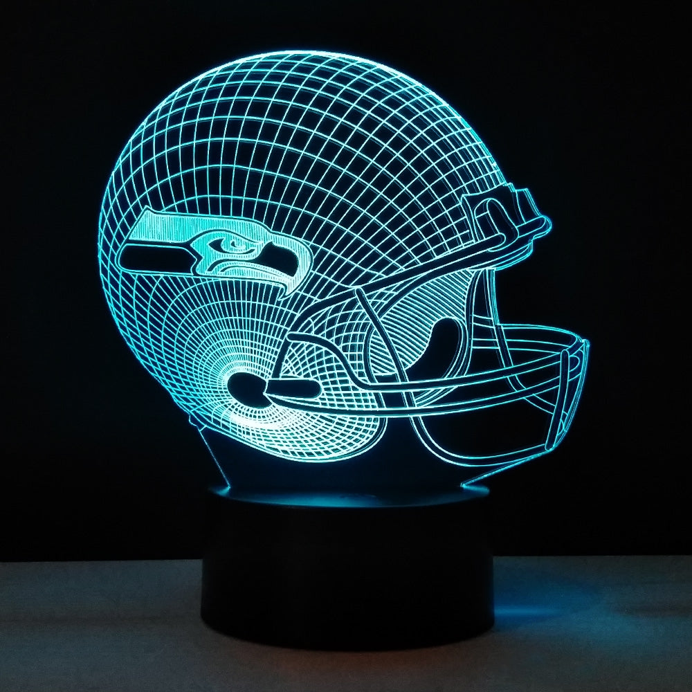 3D Illusion LED Table Lamp Night Lights Rugby Cap Desk Lampen Seahawks Helmet led Light Touch 7 ...