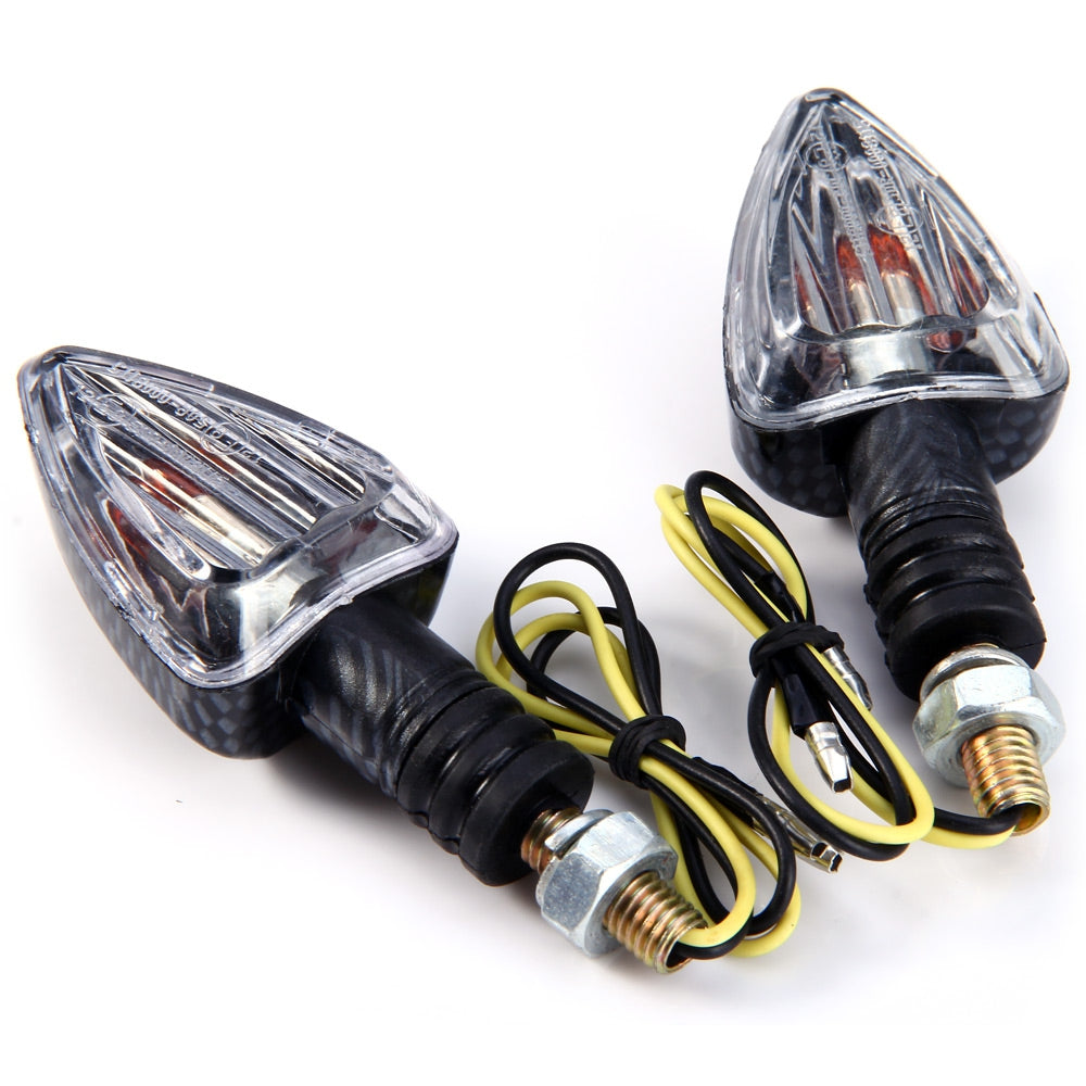 2pcs 12V Motorcycle Arrow Shaped Amber Turn Signal Indicator Light