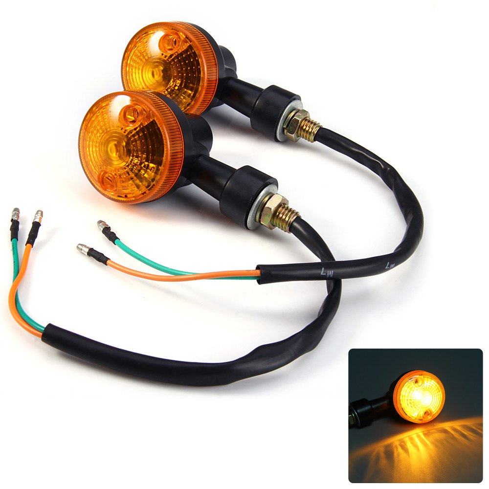 2pcs 12V Motorcycle Turn Signal Indicator Light Bulb - Amber Light