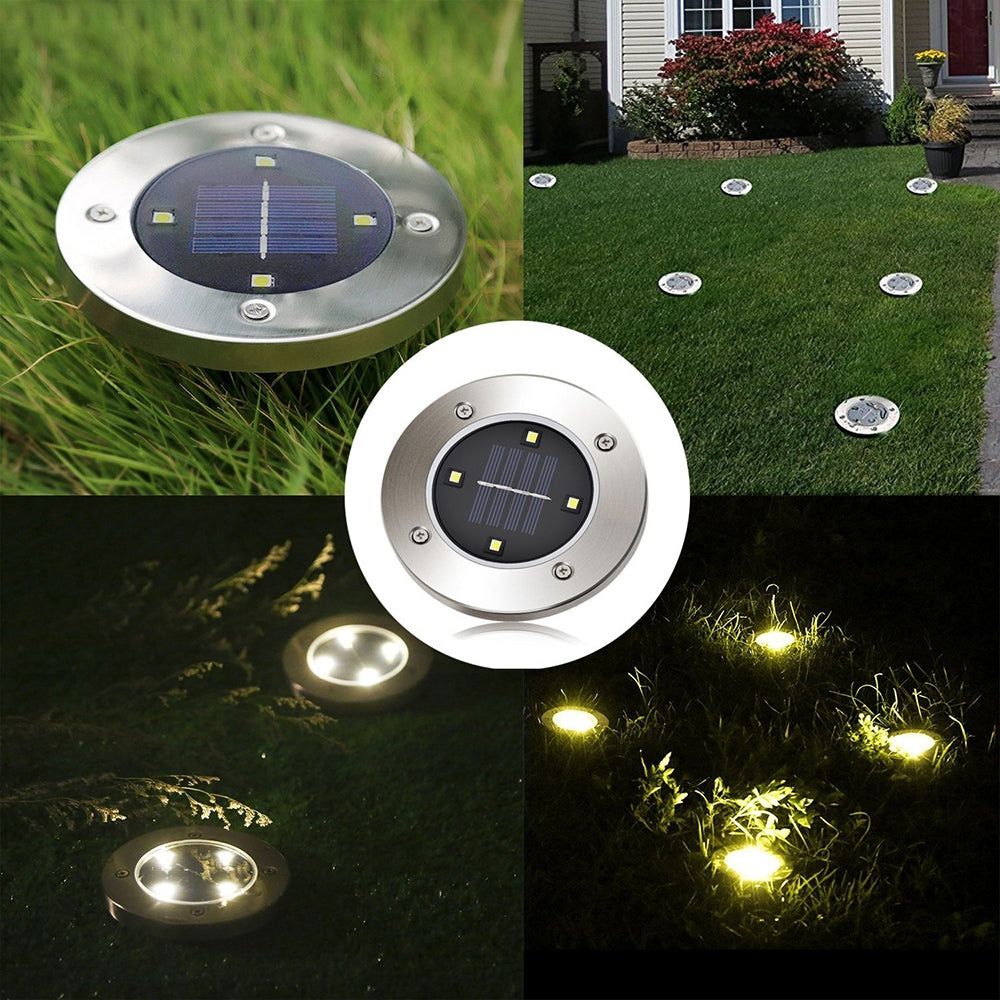 BRELONG 4LED Solar Buried Lights Outdoor Lawn Lamp 4PCS