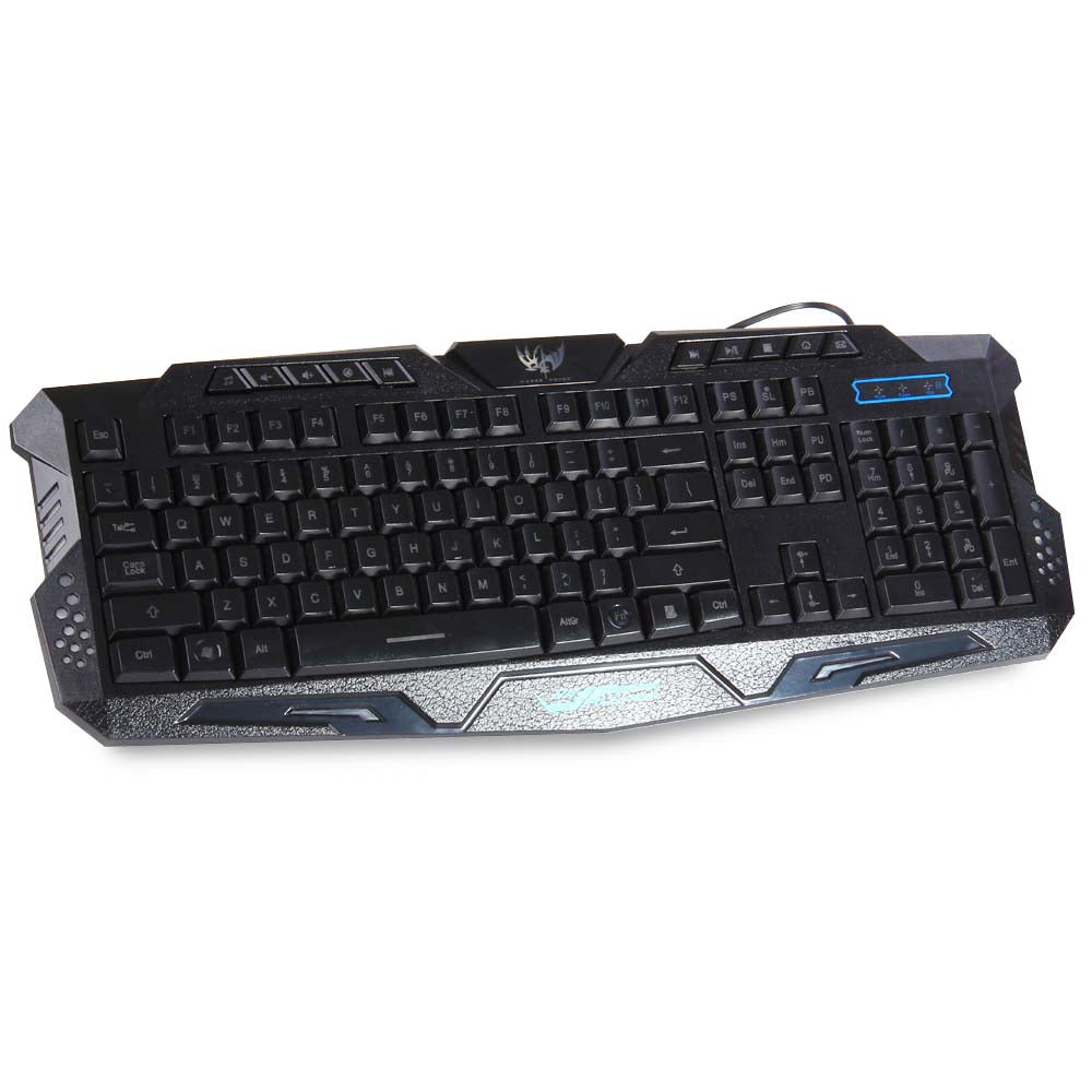 A877 1.5m Cable Three Backlight Colors USB Wired Gaming Keyboard with Adjustable Light Brightnes...