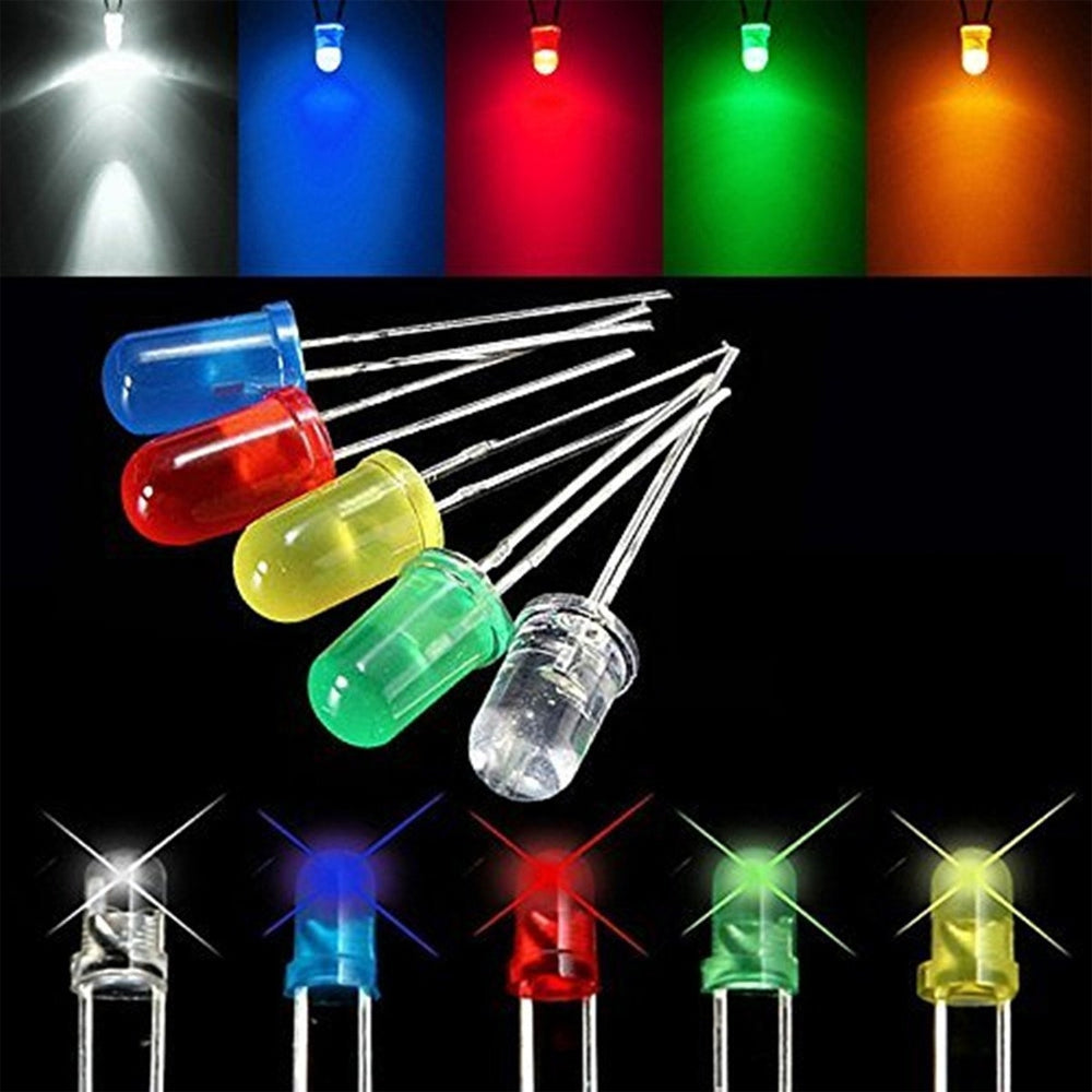 5MM Domed Top LED Diode Light Electronic Components 5 Kinds of Colors 500PCS