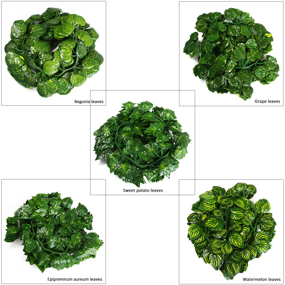 12Pcs 2m Grape Leaf Rattan Simulation Plants Vine Festival Decoration