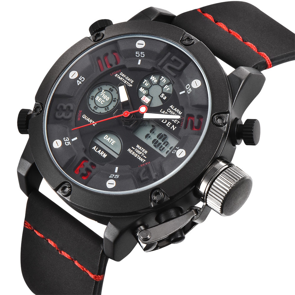 BIDEN Watches Men Analog Quartz Digital Watch Waterproof Sports Watches for Men Silicone LED Ele...