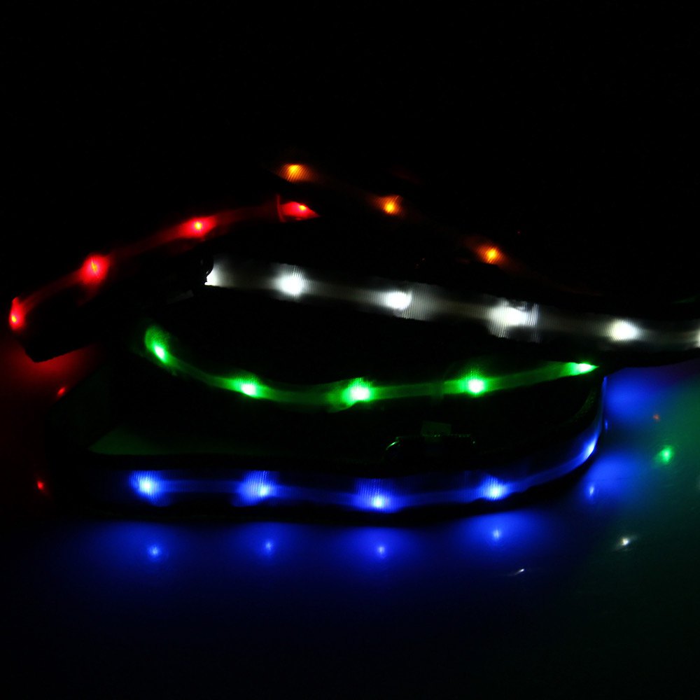 2.5cm Nylon LED Light Up Safety Pet Circular Pendant Collar Neck Loop Necklace Light Point Desig...