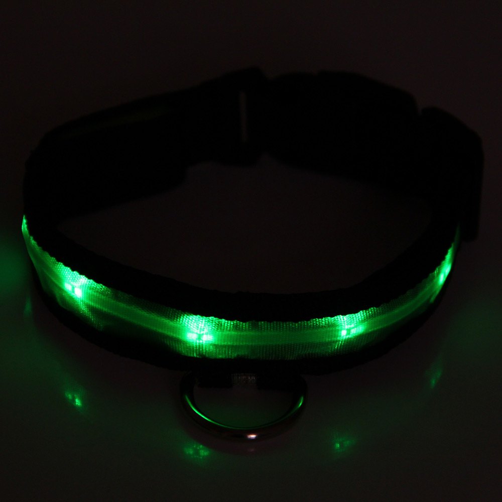 2.5cm Nylon LED Light Up Safety Pet Circular Pendant Collar Neck Loop Necklace Light Point Desig...