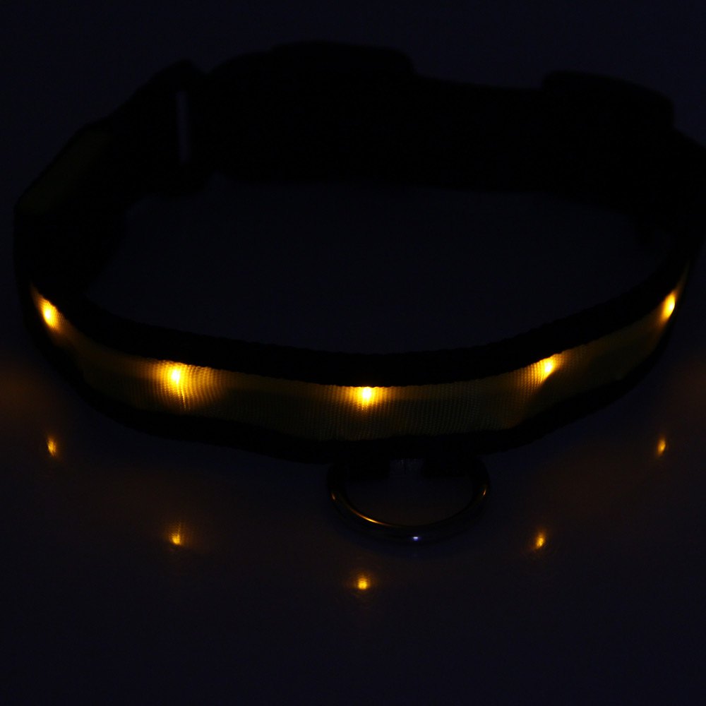 2.5cm Nylon LED Light Up Safety Pet Circular Pendant Collar Neck Loop Necklace Light Point Desig...