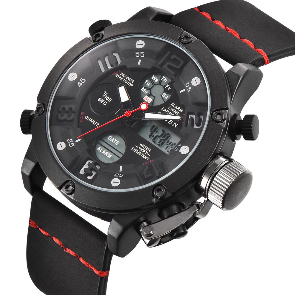 BIDEN Watches Men Analog Quartz Digital Watch Waterproof Sports Watches for Men Silicone LED Ele...