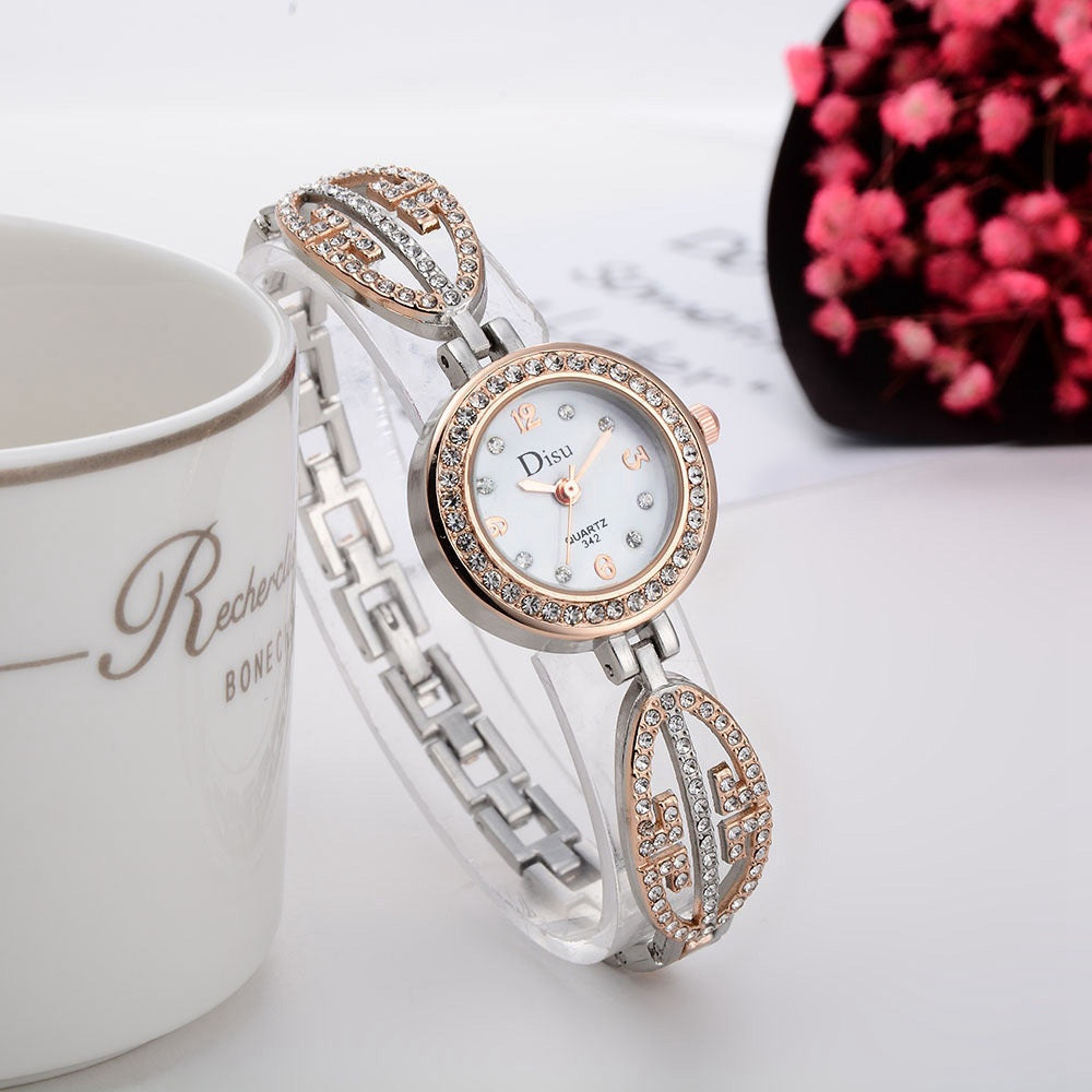 Disu Vintage  Ladies Dress Quartz Alloy Bracelet Wristwatches