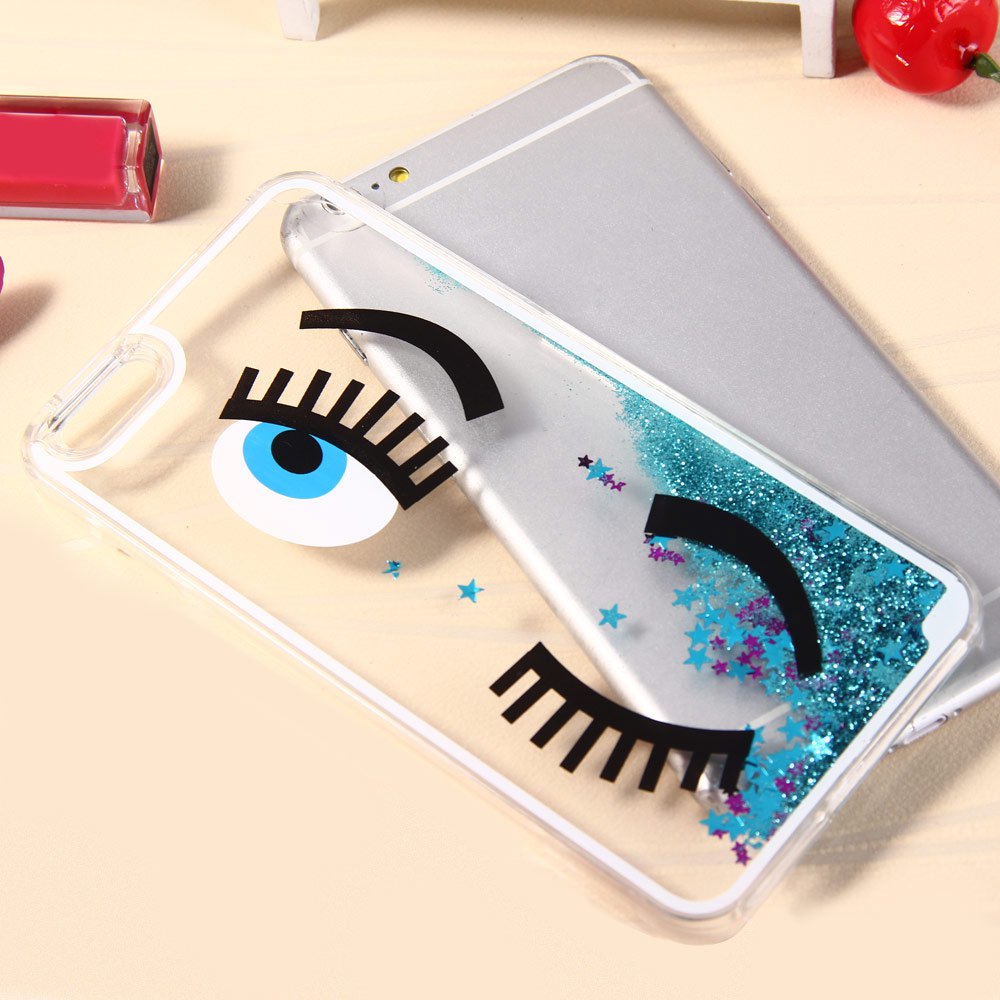 3D Liquid Blink Flow Quicksand Style Anti-slip Back Cover Case with Transparent Frame for iPhone...