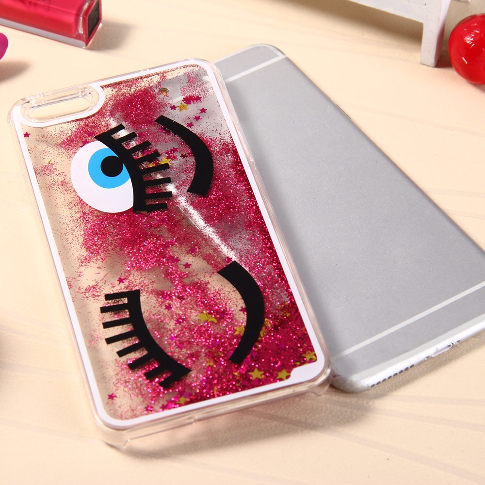 3D Liquid Blink Flow Quicksand Style Anti-slip Back Cover Case with Transparent Frame for iPhone...