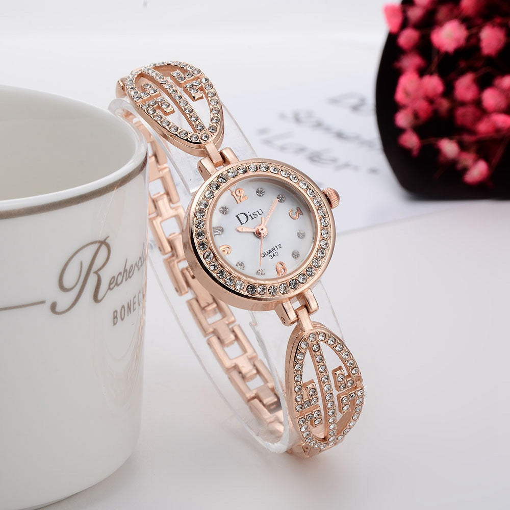 Disu Vintage  Ladies Dress Quartz Alloy Bracelet Wristwatches