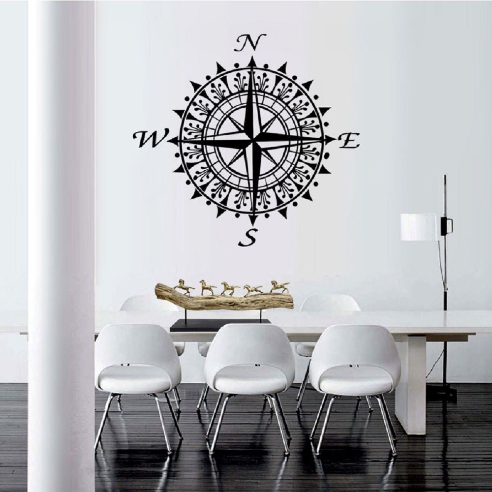 DSU Wall Sticker For Kids Rooms Art Nautical Home Decor Compass Vinyl Decal Removable Mural Bedroom