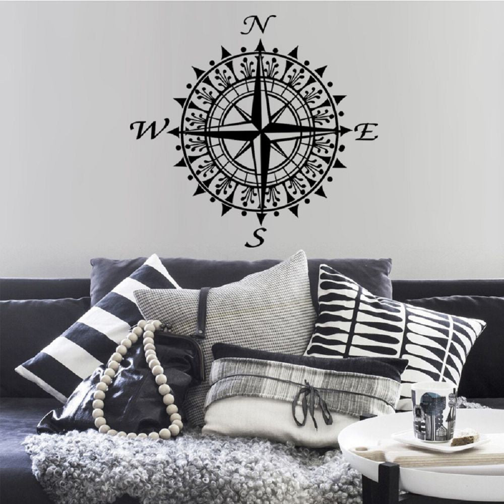 DSU Wall Sticker For Kids Rooms Art Nautical Home Decor Compass Vinyl Decal Removable Mural Bedroom