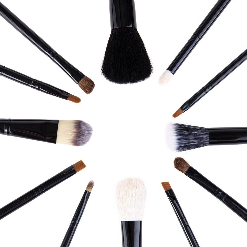 12 pcs Makeup Cosmetic Blush Brush Eyebrow Foundation Powder barrelled Brushes