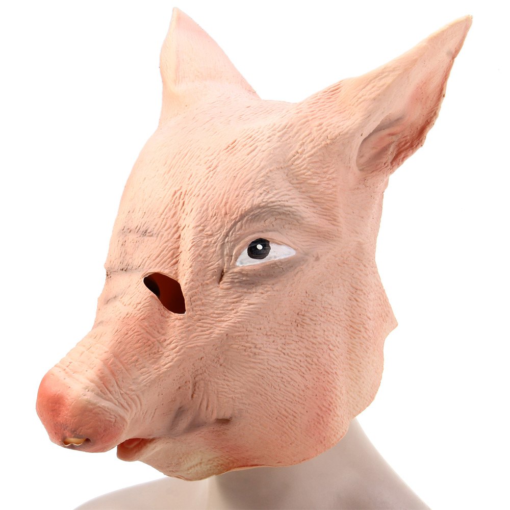 Artificial Halloween Latex Pig Head Mask Masquerade Parties Cosplay Gadget