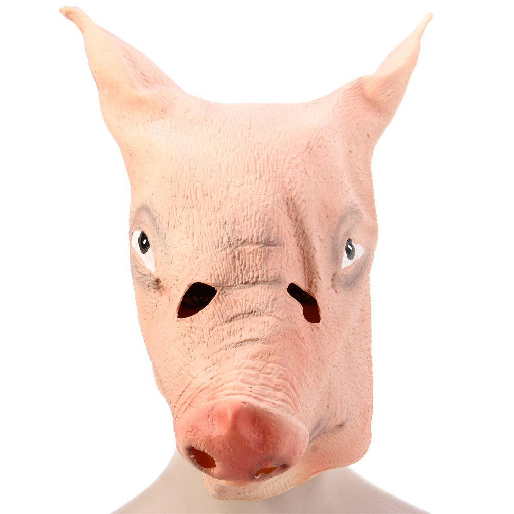 Artificial Halloween Latex Pig Head Mask Masquerade Parties Cosplay Gadget