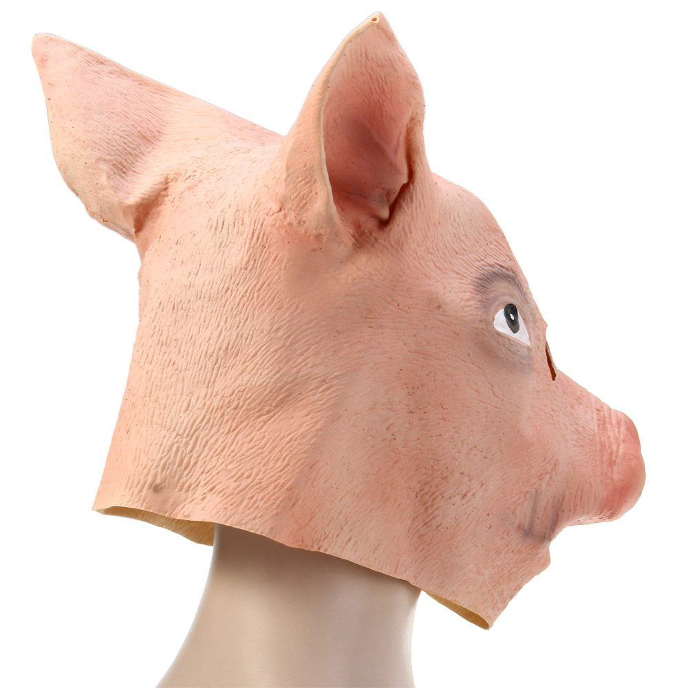 Artificial Halloween Latex Pig Head Mask Masquerade Parties Cosplay Gadget