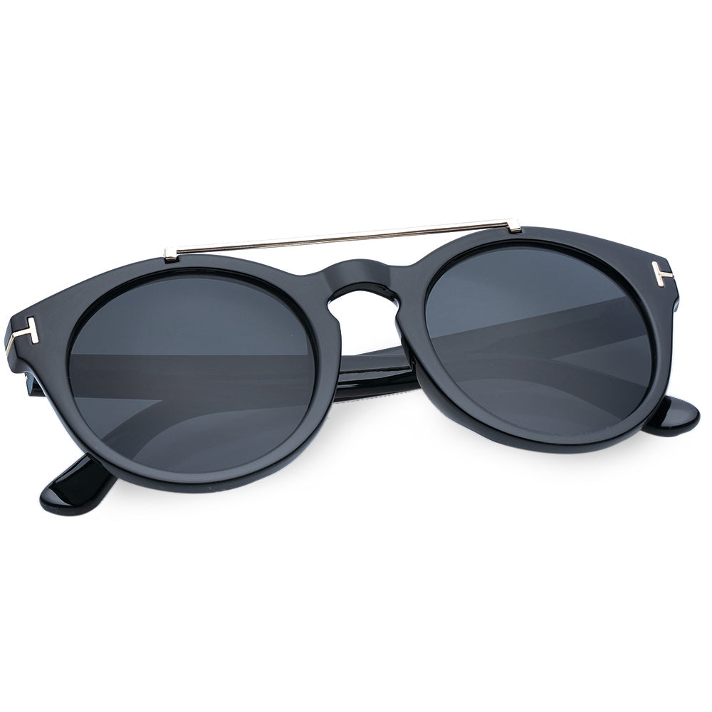 Chic Alloy Embellished Solid Color Sunglasses For Women