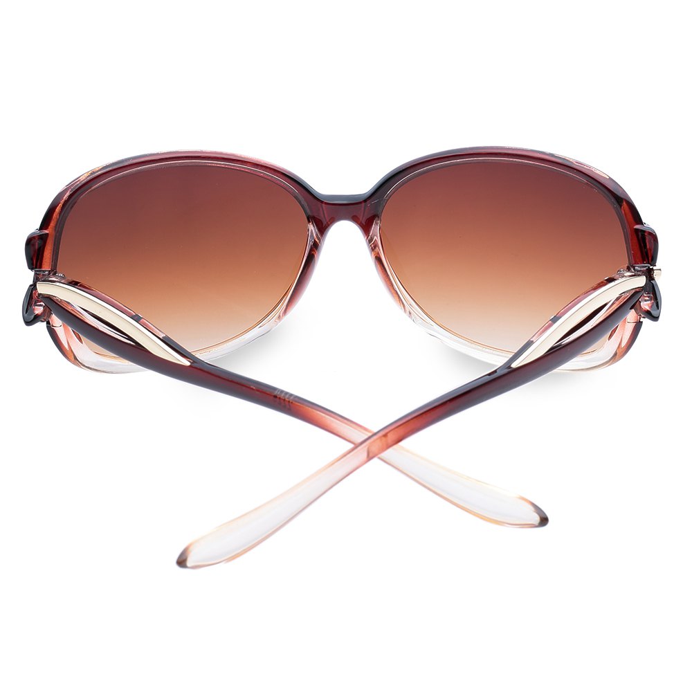 Chic Bow Embellished Color Splice Frame Sunglasses For Women