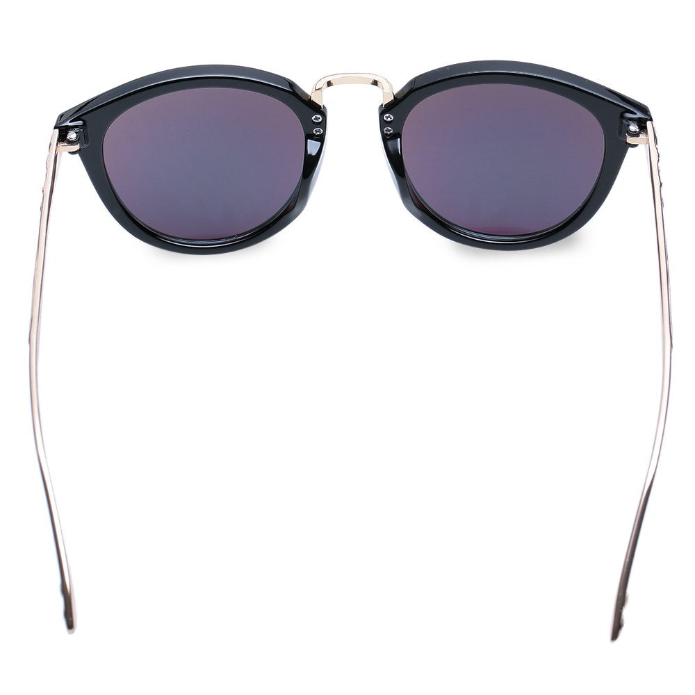 Chic Cameo Embellished Black Frame Sunglasses For Women