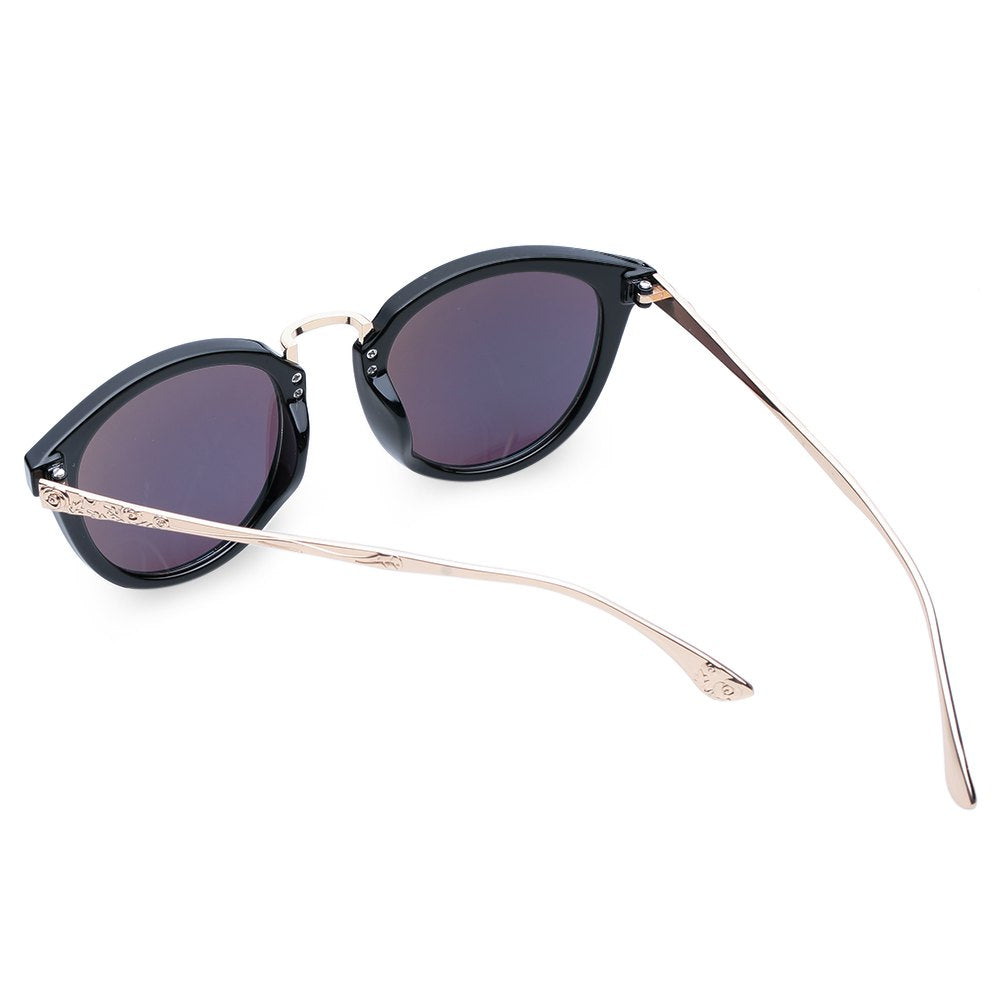 Chic Cameo Embellished Black Frame Sunglasses For Women