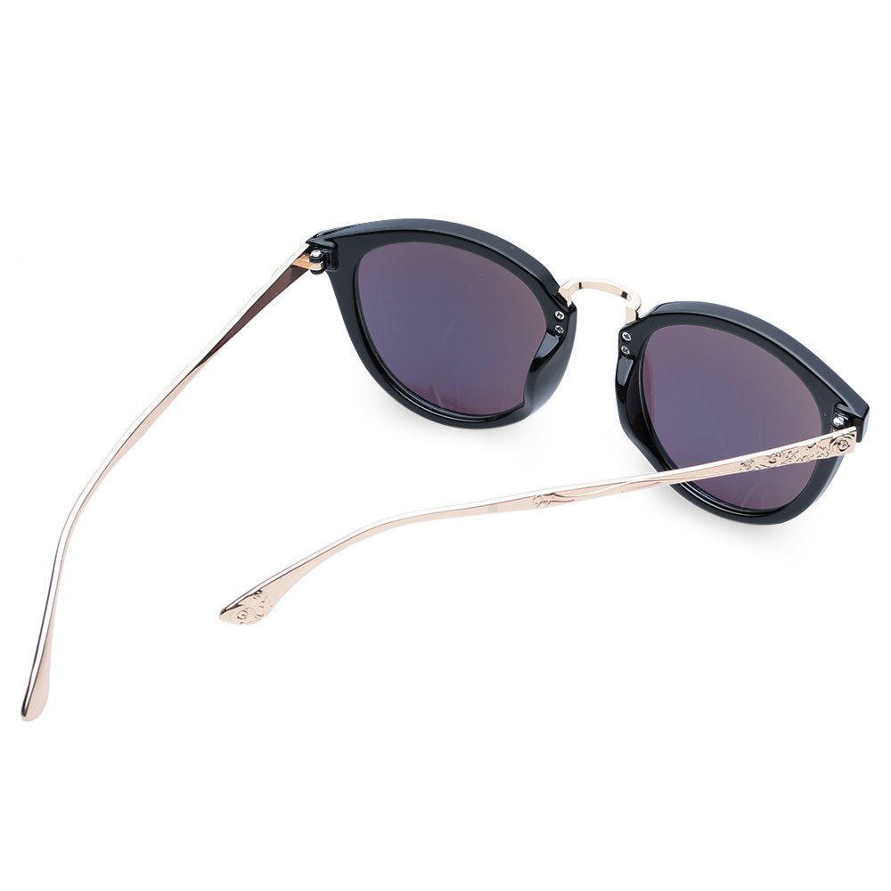 Chic Cameo Embellished Black Frame Sunglasses For Women