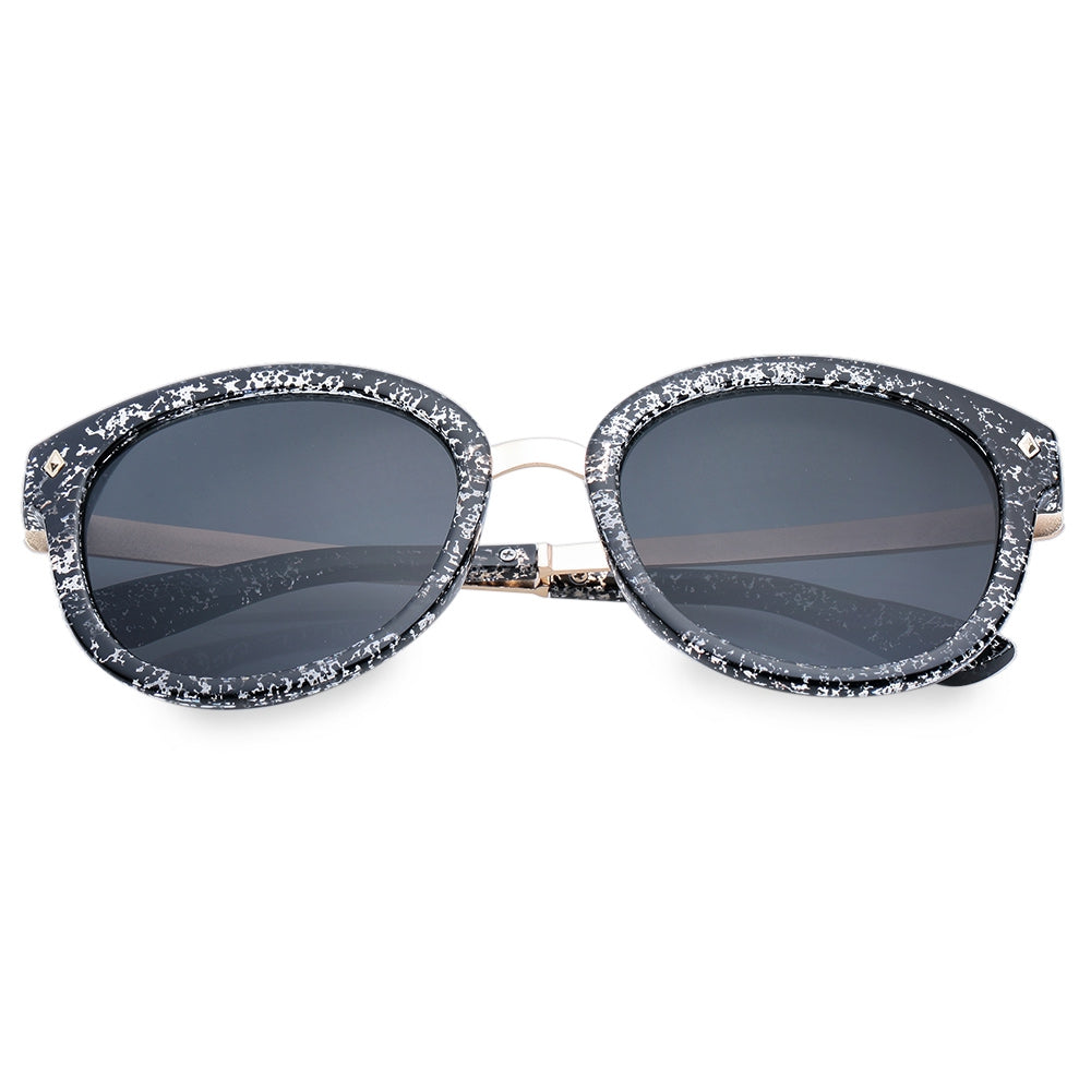 Chic Rivet and Alloy Splice Embellished Full Frame Sunglasses For Women