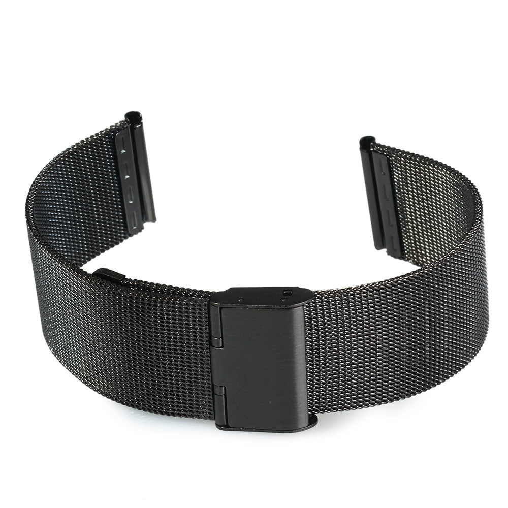 20mm Men Women Stainless Steel Mesh Watch Strap Folding Clasp with Safety Bracelet