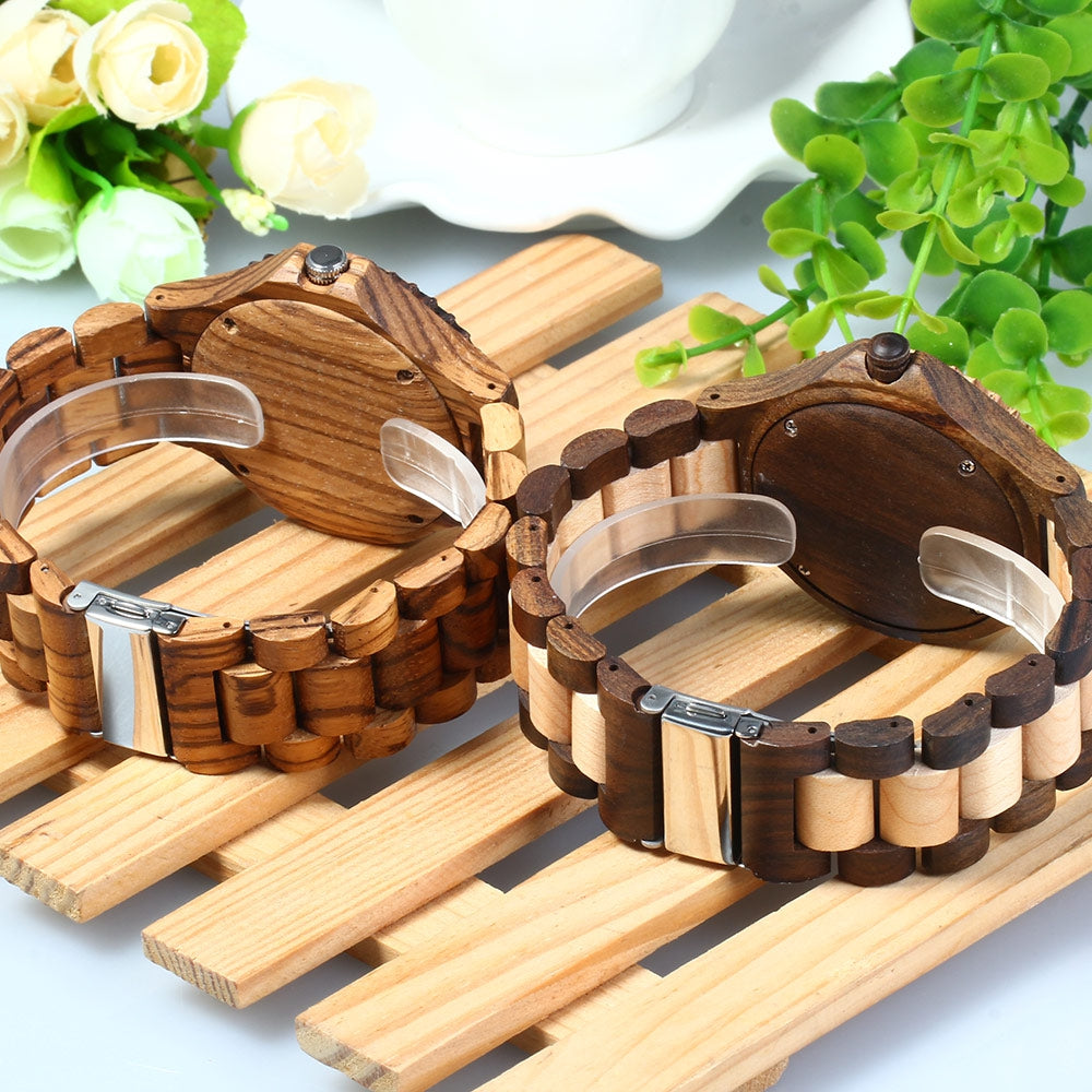 BEWELL ZS - W023A Male Wooden Date Quartz Wrist Watch with Gear Shape Bezel