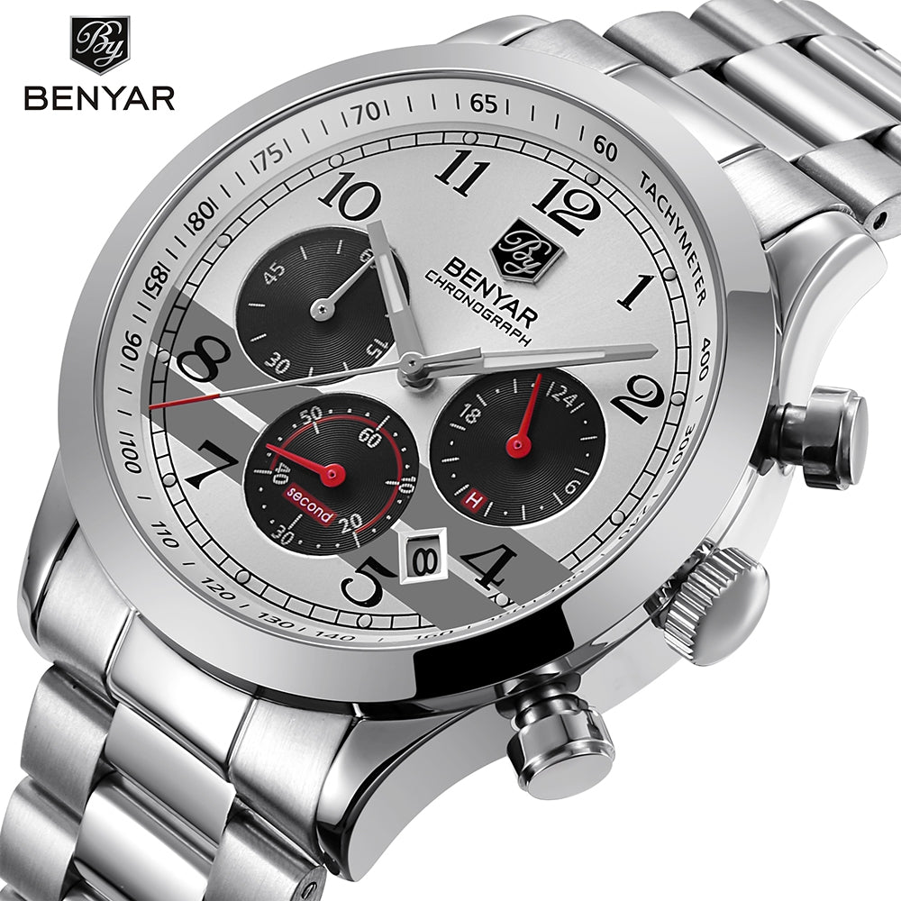 BENYAR Waterproof Chronograph Watches Quartz Military Men Watch