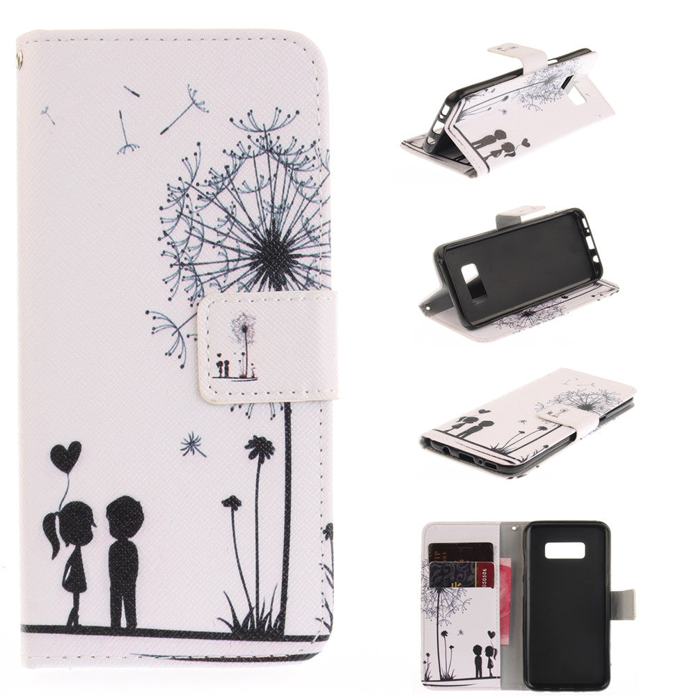 Dandelion Lovers PU+TPU Leather Wallet Design with Stand and Card Slots Magnetic Closure Case fo...