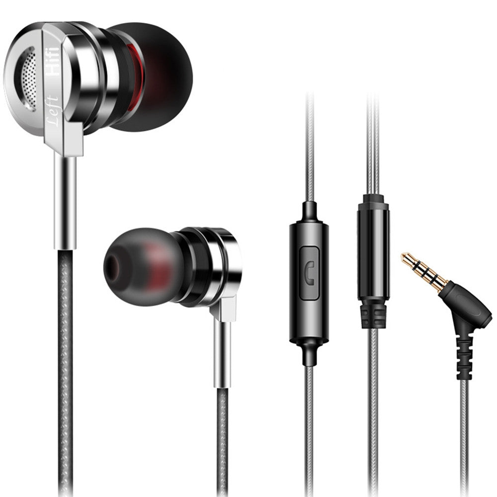 3.5mm Metal In-Ear Earbud Earphone Wired Bass Stereo for Xiaomi / PC