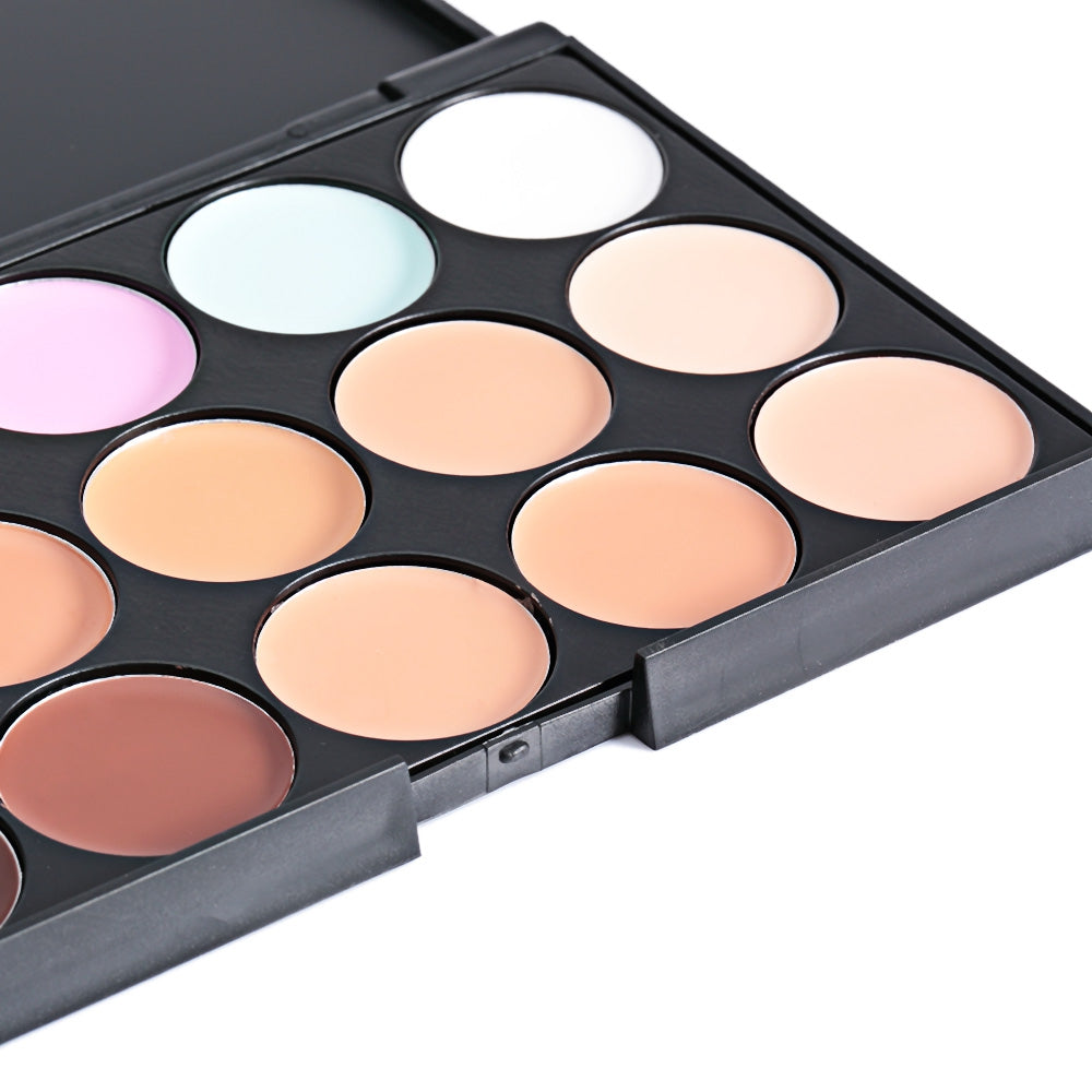 Cosmetic 15 Colors Matte Long-Lasting Concealer Camouflage Makeup Palette with Brush