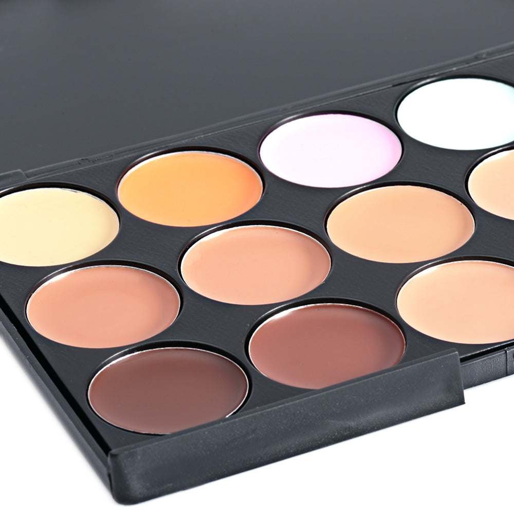Cosmetic 15 Colors Matte Long-Lasting Concealer Camouflage Makeup Palette with Brush