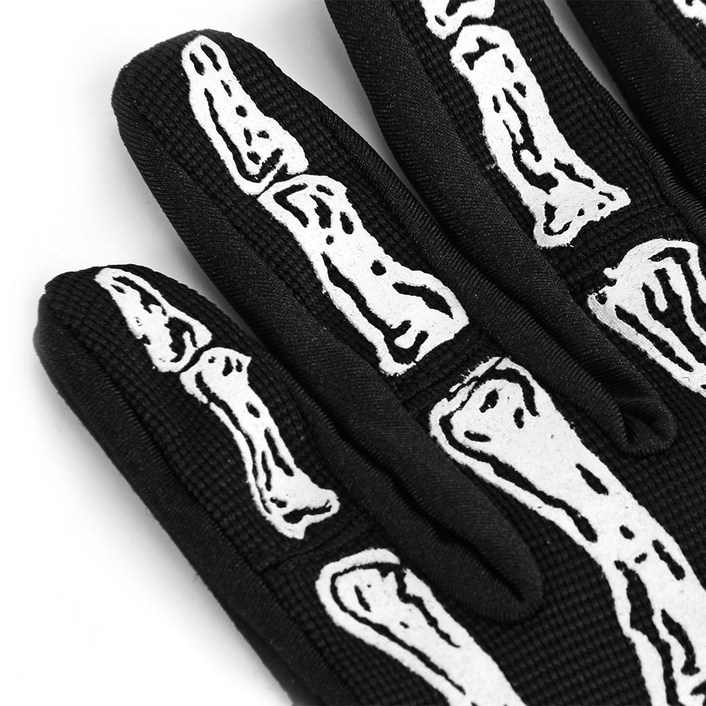 2pcs Robesbon Full Finger Cycling Bicycle Gloves Mountain Bike Sports Non-slip Breathable Skull