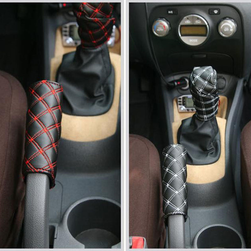 1Set Car Accessory Decoration Hand Brake + Gear + Rear View Mirror Cover
