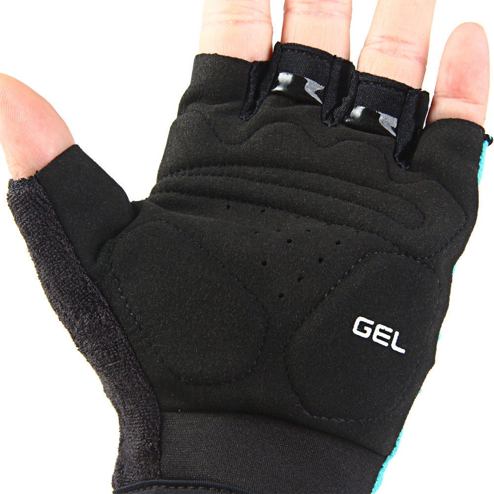 2PCS SAHOO Anti-slip Shock-absorbing Hydrofuge Half Finger Bicycle Gloves with GEL Pad