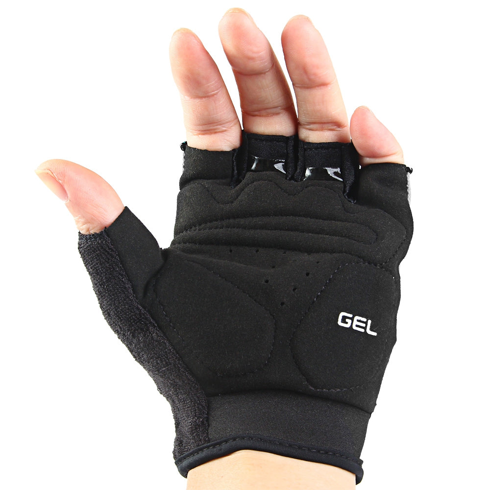 2PCS SAHOO Anti-slip Shock-absorbing Hydrofuge Half Finger Bicycle Gloves with GEL Pad